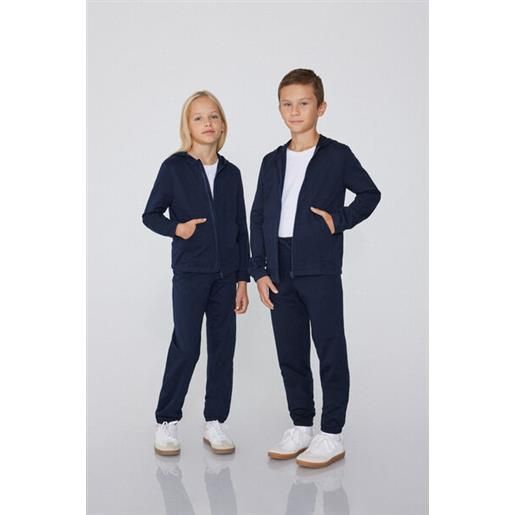 Tezenis felpa bimbi cotone con cappuccio e zip unisex unisex blu