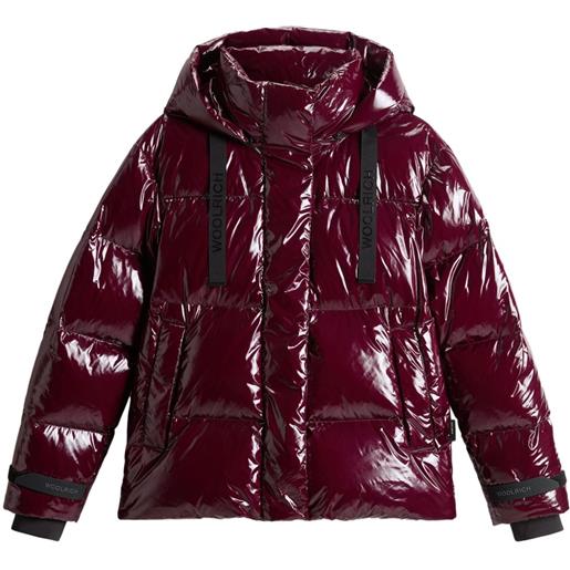 Woolrich parka con effetto lucido - rosso