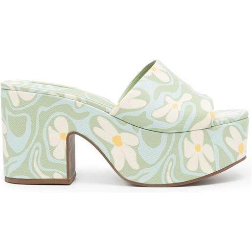 Larroude mules a fiori - verde