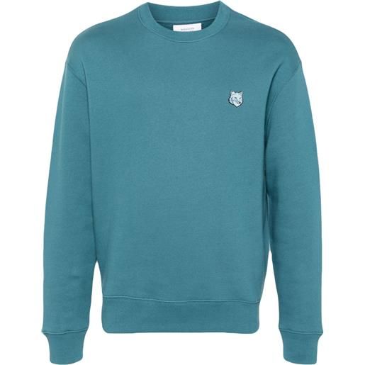 Maison Kitsuné felpa bold fox head con applicazione - blu