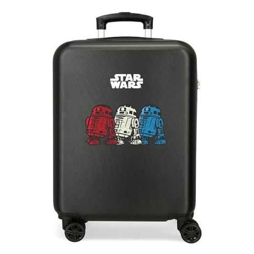 Disney valigia per bambini rigida chiusura a combinazione laterale 4 ruote bagagli a mano è realizzato in abs, un materiale rigido e leggero. , r2d2, valigia cabina