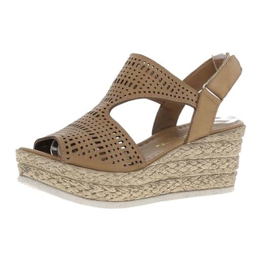 Sandali Donna Andrea Conti 1883604 - Tacco 4 Cm, Chiusura In Velcro, Pelle Morbida, Design Moderno, Beige