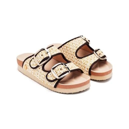 GIOSEPPO sandali in rafia con fibbie pershing