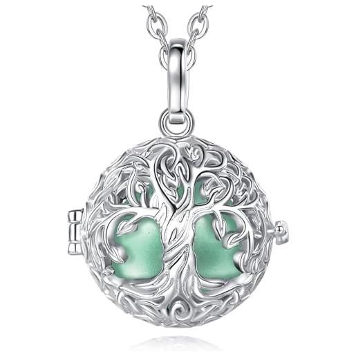 Minoplata - Girocollo in argento sterling con palline - 50 cm di lunghezza un originale design a catena da guardare da sola o combinato con ciondoli e chiama angeli in argento
