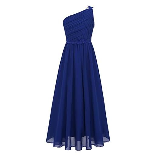 Aislor vestito lungo estivo bambina principessa vestiti da cerimonia ragazze abito da sera matrimonio ragazza abiti da comunione festa compleanno 5-16 anni blu 13-14 anni