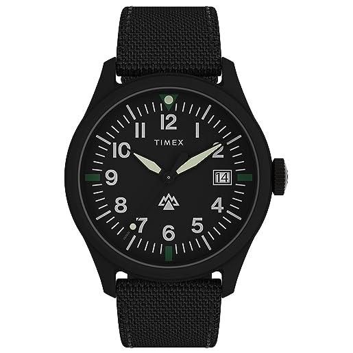 Timex Orologio Unisex Expedition Digital CAT 33mm - Cassa nera con cinturino in tessuto a righe nero e grigio T49661 : Timex