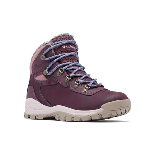 Columbia newton ridge wp omni-heat 2, stivali da neve impermeabili donna, stone green/canyon sun , 40.5 eu