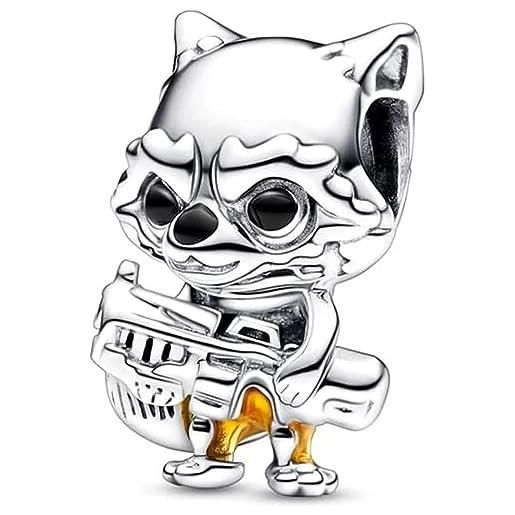 Generic guardiani della galassia rocket raccoon charm ciondolo in argento sterling 925 compatibile con pandora charms e molti altri braccialetti con charm del regno unito. , metallo