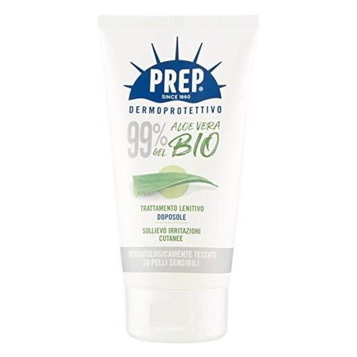 PREP, gel lenitivo aloe vera 99% doposole, crema doposole sollievo immediato, lenitiva, con aloe vera, 150 ml