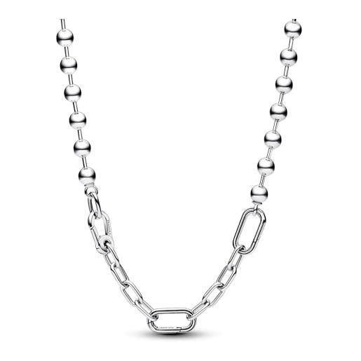 PANDORA me collana in argento sterling con perline e maglie, 45