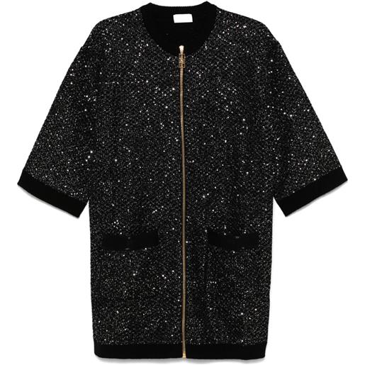 Elisabetta Franchi abito corto con paillettes - nero