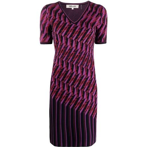 DVF Diane von Furstenberg abito con motivo zigzag - viola