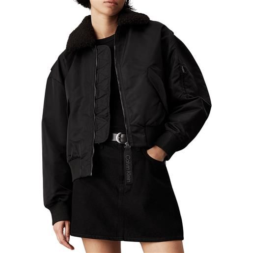 CALVIN KLEIN JEANS satin aviator giacca donna