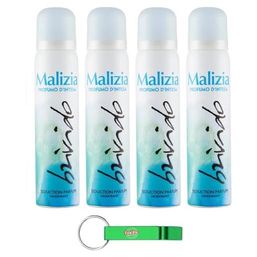 Beni Culinari malizia deodorante donna brivido seduction, deodorante spray da donna, 100 ml + portachiavi in omaggio Beni Culinari