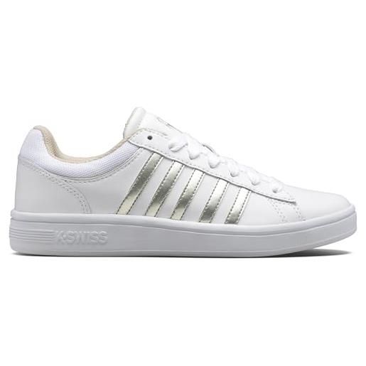 K-Swiss court, scarpe da ginnastica donna, bianco champagne, 43 eu