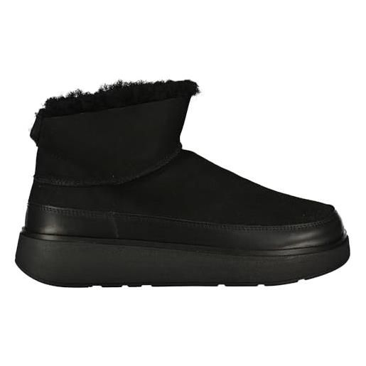 Fitflop gen-ff ultra-mini double-faced shearling boots, stivaletto donna, all black, 39 eu
