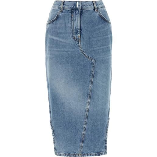 Givenchy gonna a matita denim - blu