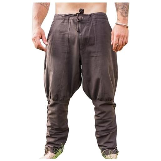 Gefomuofe Pantaloni Medievali Da Uomo, In Lino, Stile Retrò, Pirata, Con Lacci, Stile Vintage, Con Coulisse, Blu, M