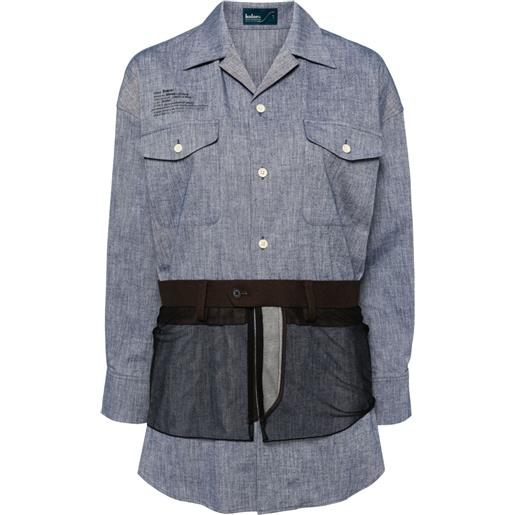 Kolor camicia con decorazione in tulle - blu