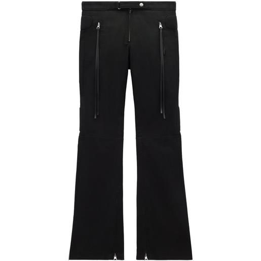 Courrèges pantaloni racer svasati - nero