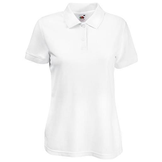 Fruit of the Loom polo shirt * lady della fit 65/35 polo * fruit of the loom bianco large