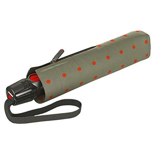 Knirps ombrello tascabile t. 200 duomatic dots - apertura/chiusura automatica - a prova di tempesta - antivento - design a punti - kelly sand