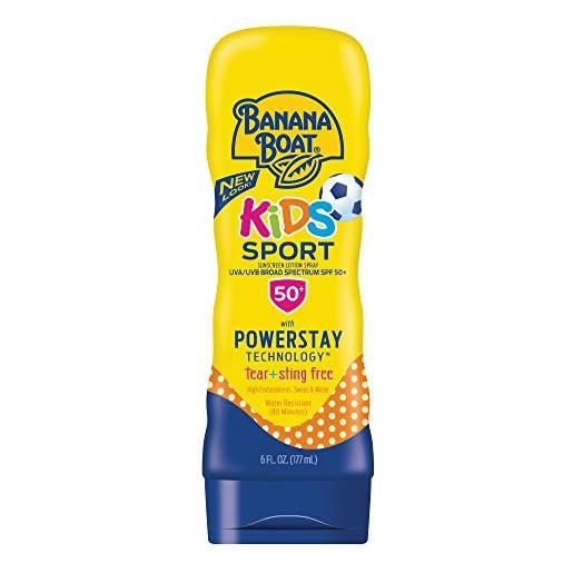 Banana Boat kids sport tear free, sting-free broad spectrum lozione sunscreen spf 50+ - 6 ounce