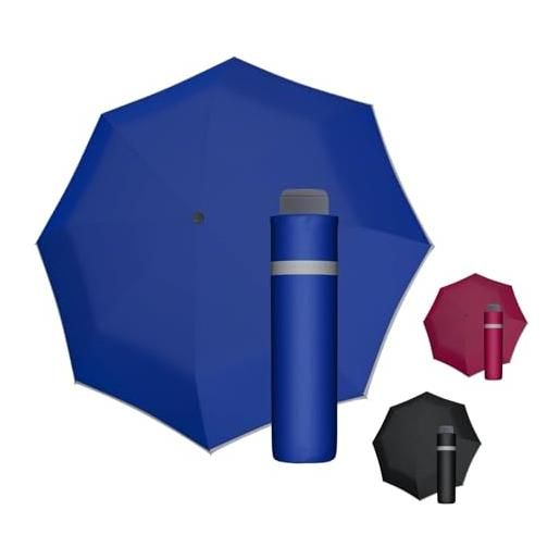 Doppler ombrello mini light up reflex in blu i ombrello con bordo riflettente i ombrello tascabile portatile i mini ombrello con borsa portaombrelli i ombrello tascabile leggero da viaggio