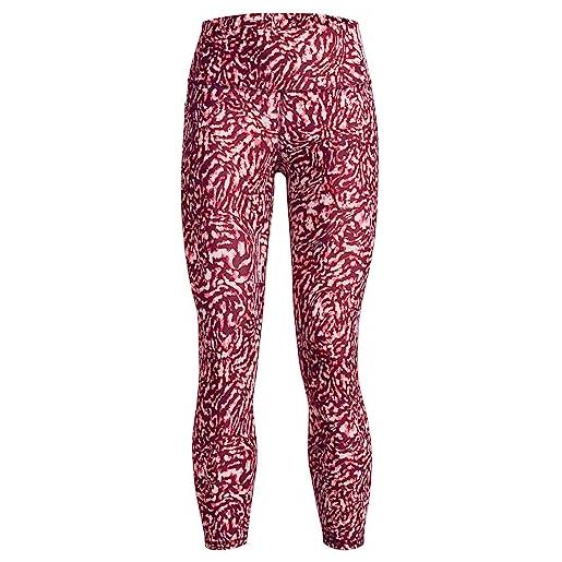 Under Armour heat. Gear armour print-leggings antiscivolo in vita alla caviglia, rosa nera (664)/nero, l donna
