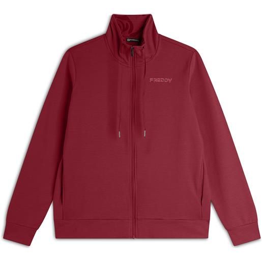Freddy felpa donna comfort fit zip e collo alto con interno floreale