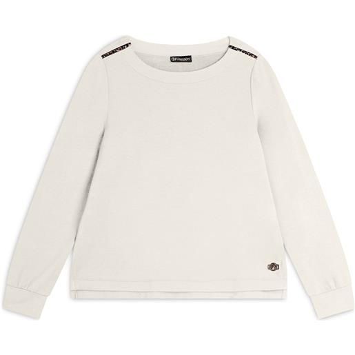 Freddy felpa donna girocollo in viscosa con dettagli leopardati