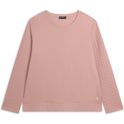 Freddy felpa donna girocollo in viscosa con maniche a trecce