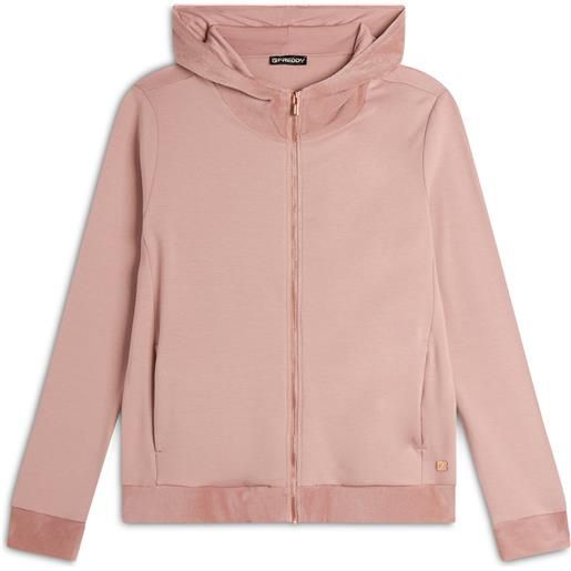 Freddy felpa donna in viscosa con zip e cappuccio in velluto