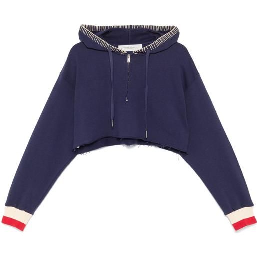 Golden Goose felpa crop con mezza zip - blu