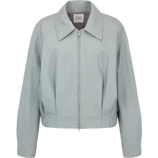 STUDIO TOMBOY giacca harrington in finta pelle - blu