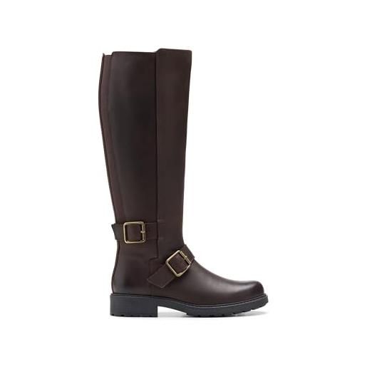 Clarks orinoco2 alto, stivali alla moda donna, pelle nera, 37 eu