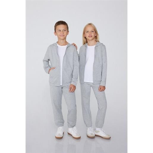 Tezenis felpa bimbi cotone con cappuccio e zip unisex unisex grigio