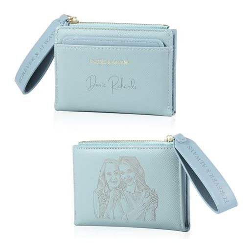 Jewelora Portafoglio Da Donna Personalizzato Con Nome - Pelle PU Morbida, Grande Capacità, 12 Slot Carte, Finestra ID, Tasca Monete, Regalo Per Festa Della Mamma, Compleanno, Natale