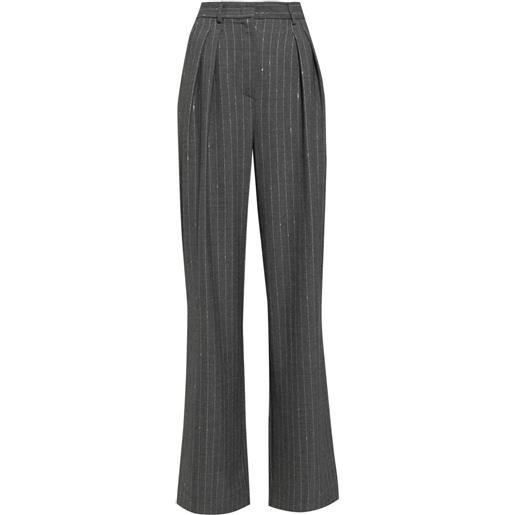 SIMONA CORSELLINI pantaloni ampi gessati - grigio