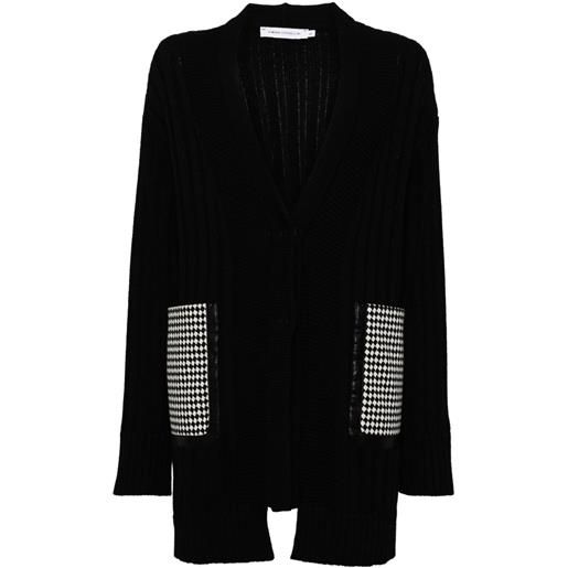 SIMONA CORSELLINI cardigan a quadri - nero