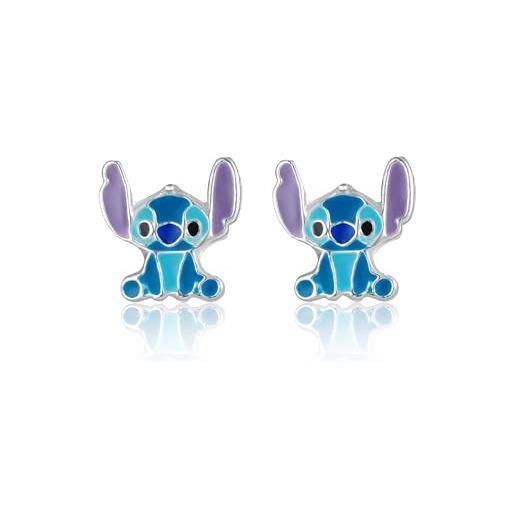 Disney orecchini Disney lilo e stitch, argento sterling con smalto per bambini e bambine, gioielli Disney