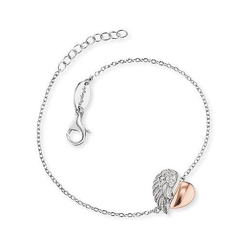 Bracciale Con Ciondolo Angelo E Cuore In Argento Sterling 925 - Gioiello Angelo Custode Per Donne E Ragazze - 5