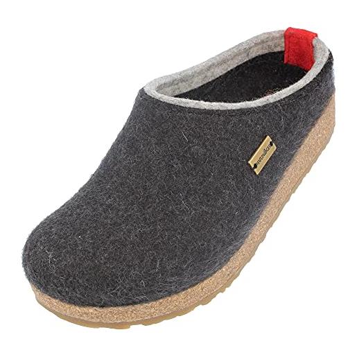 HAFLINGER grizzly kris felt slipper felt clog mulberry, taglia 38