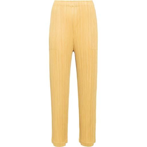 Pleats Please Issey Miyake pantaloni thicker - giallo