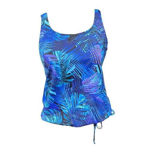 BIMEI costume da bagno per mastectomia con tasche diviso da donna, tankini da donna, due pezzi, pantaloncini da bagno per controllo della pancia, 238, parte superiore. , 52