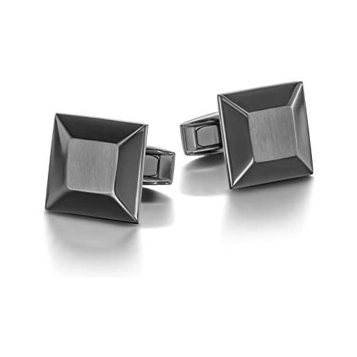 Colibri - gemelli da uomo zephyr - gemelli da polso di design con chiusura posteriore a coda di balena - acciaio canna di fucile - confezione regalo