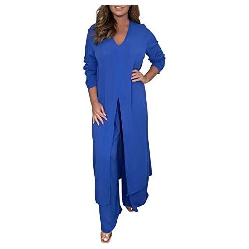 Generico completo casual invernale pantaloni da donna a maniche lunghe in chiffon alla moda casual, set in due pezzi