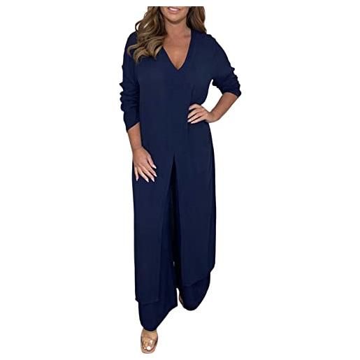 Generico completo casual invernale pantaloni da donna a maniche lunghe in chiffon alla moda casual, set in due pezzi