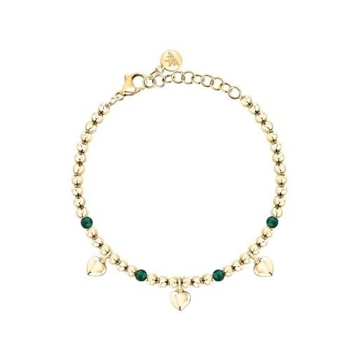 Morellato bracciale donna in acciaio dorato, cuore, collezione talismani, regalo mamma - saix15