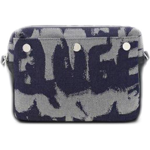 Alexander McQueen borsa a tracolla con stampa - blu